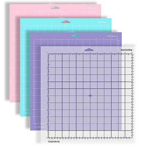 4-pack siluett skärmatta, (30 x 30 cm standardgrepp/lätt grepp/starkt grepp/grepp) skärmatta, ersättningsskärmatta för scrapbooking, quiltning, hantverksprojekt