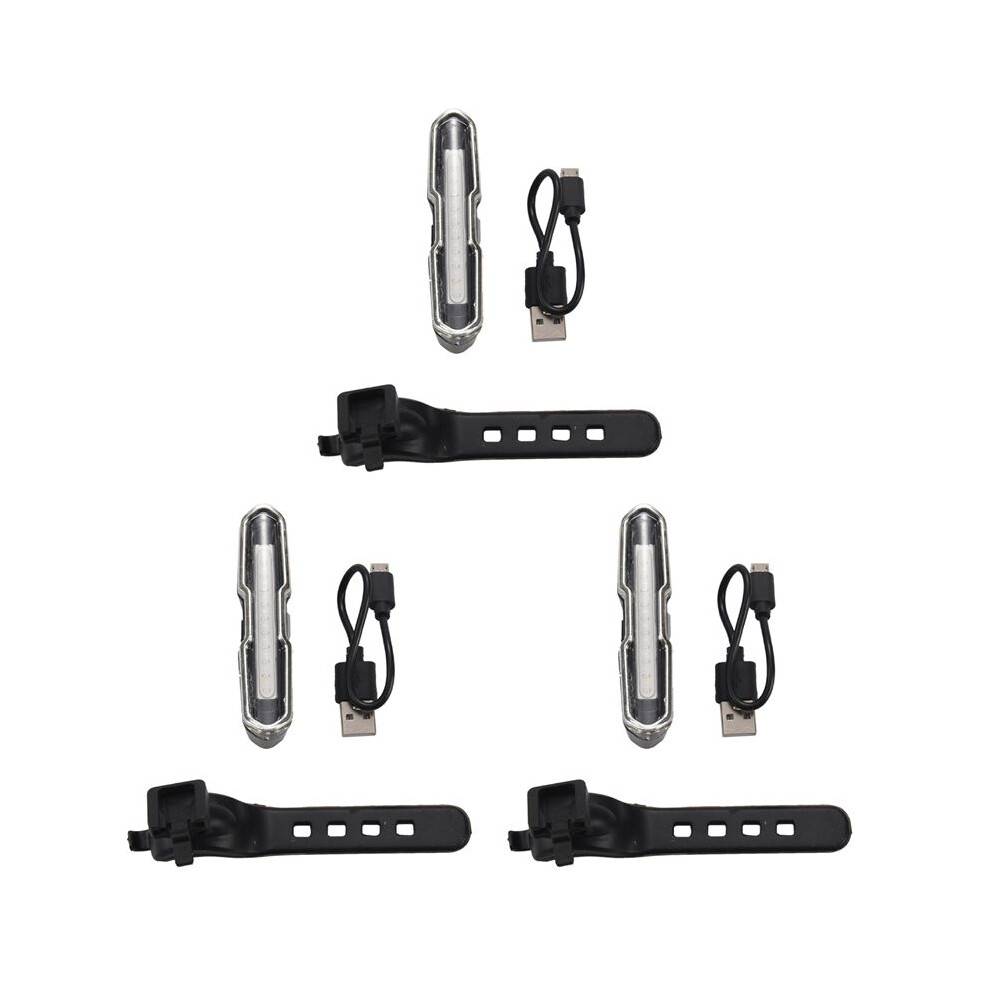 3X LED Bike Tail Light Red & USB Rechargeable Waterproof Super Bright Multipurpose Emergency Light