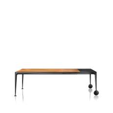 Magis - Big Will Extending table Black aluminium frame/Walnut top/Black leaves - Matbord - Philippe Starck - Svart - MDF/Metall/Trä