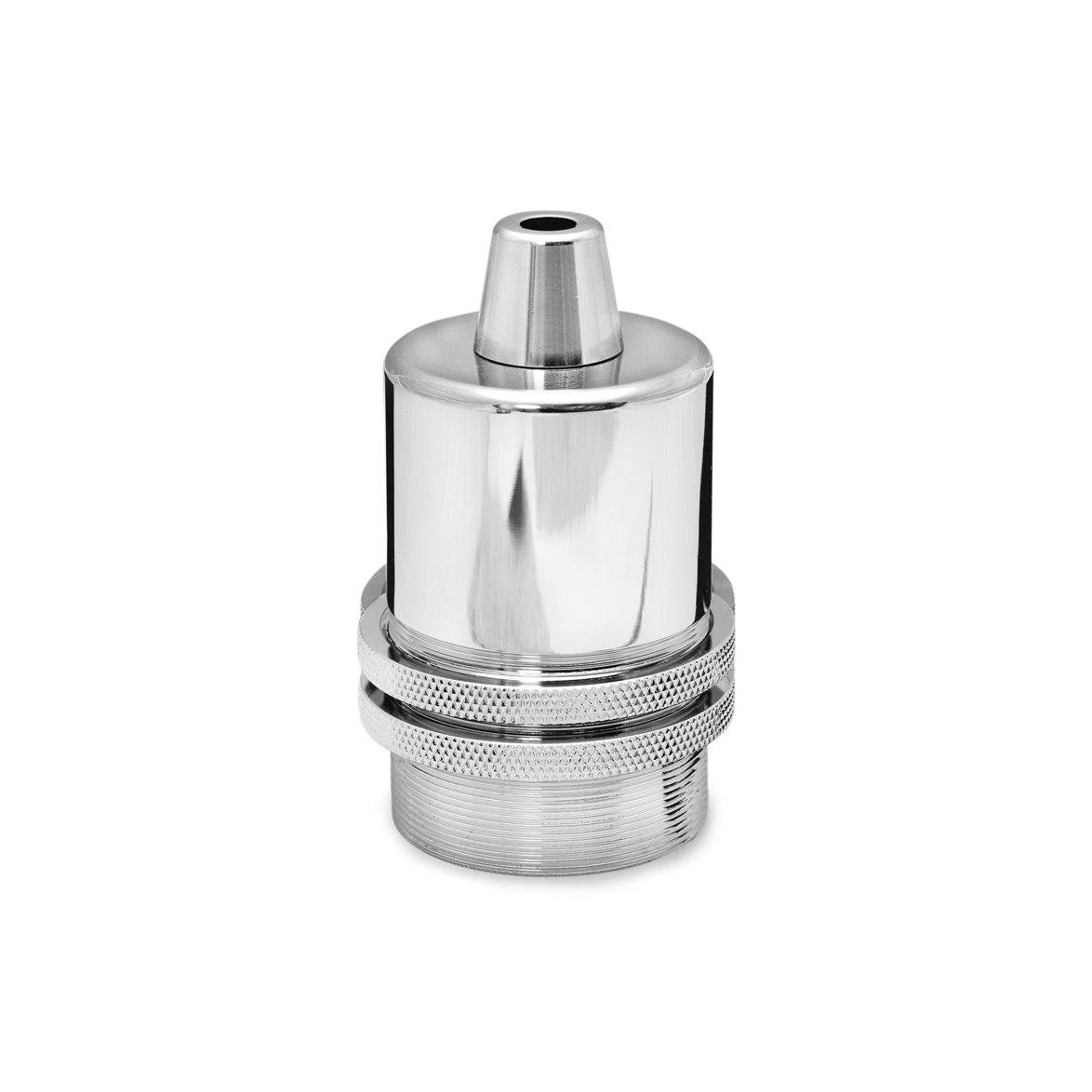 lampsladdar.se Lamphållare E27 krom metall, ojordad