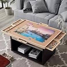 Premium pusselbord halkfri yta för 1 000 bitar pussel med sorteringsbrickor och skydd (86 x 66 cm)