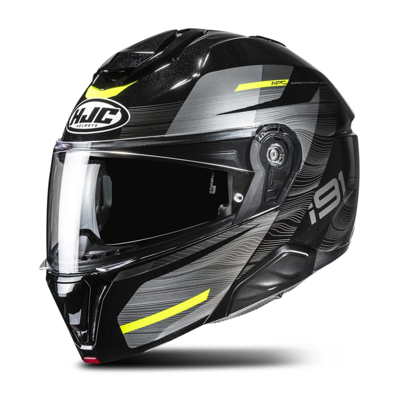 Flip-Up Hjelm HJC i91 Dusk Sort/Grå/Fluo GulXL - Fluo Gul - XL