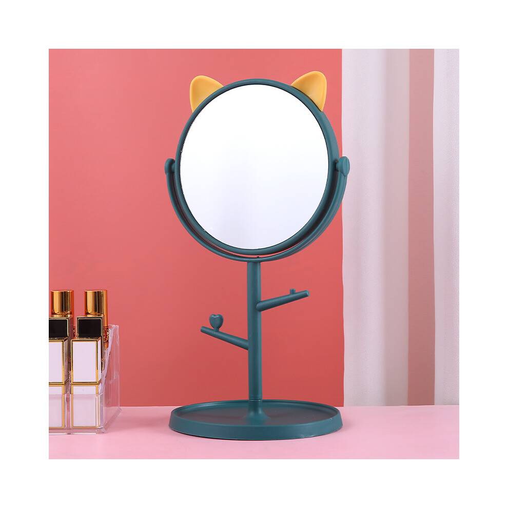 Perfekt gaveidé til skrivebordet, forstørrelsesspejl med kreativt design, aftagelig base og drejelig dobbeltsidet, super HD makeupspejl til kvinder