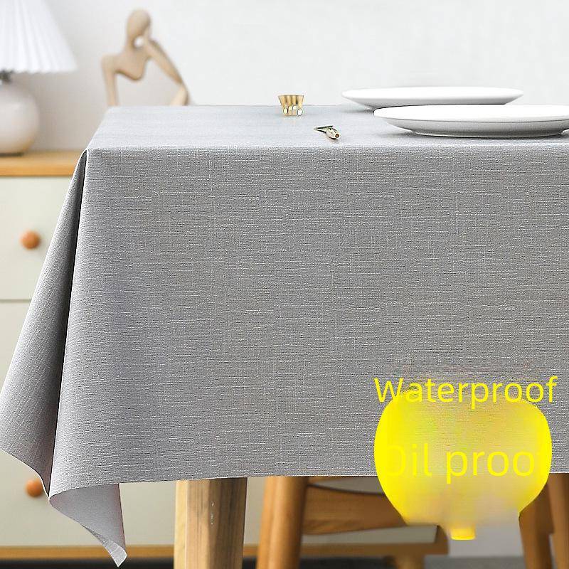 Nordisk Vattentät Oljesäker PVC Duk - Tvättfri, Skållningsbeständig, Enfärgad för Rektangulära Kaffe- och Matbord
