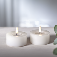 Värmeljus stora led Flamme 2-pack - Vit