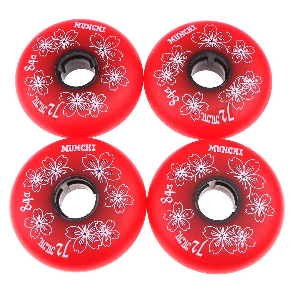 Inline Hockey Hjul 4 st 72/76/80mm - 72mm röda