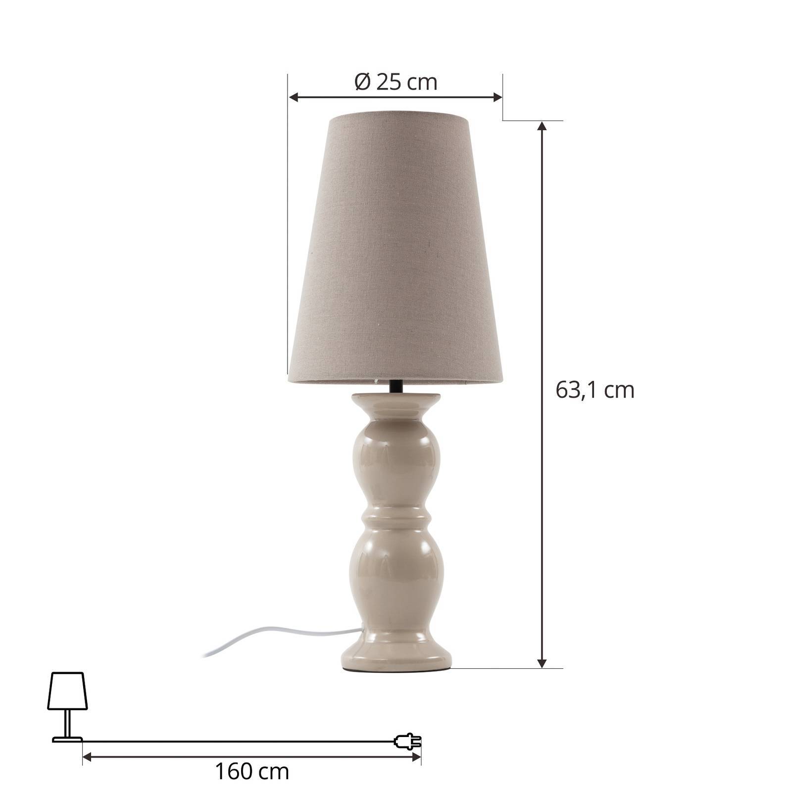 Bordslampa Lyndorin Lucande, Creme / bärnsten, Vardagsrum / matsal, Keramik, Design, Bordslampa