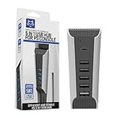 PS5 USB Hub 5 Portar USB Extender, USB High Speed Expansion Hub Laddare USB Extender Kompatibel med Playstation 5 Spelkonsol Tillbehör PS5 Converter Snabböverföring Multi-port Hub Distributör