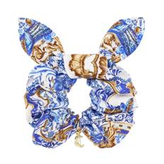 Camilla, Tilbehør, Dame, Blå, ONE SIZE, Luksus Silke Scrunchie med Vedhæng