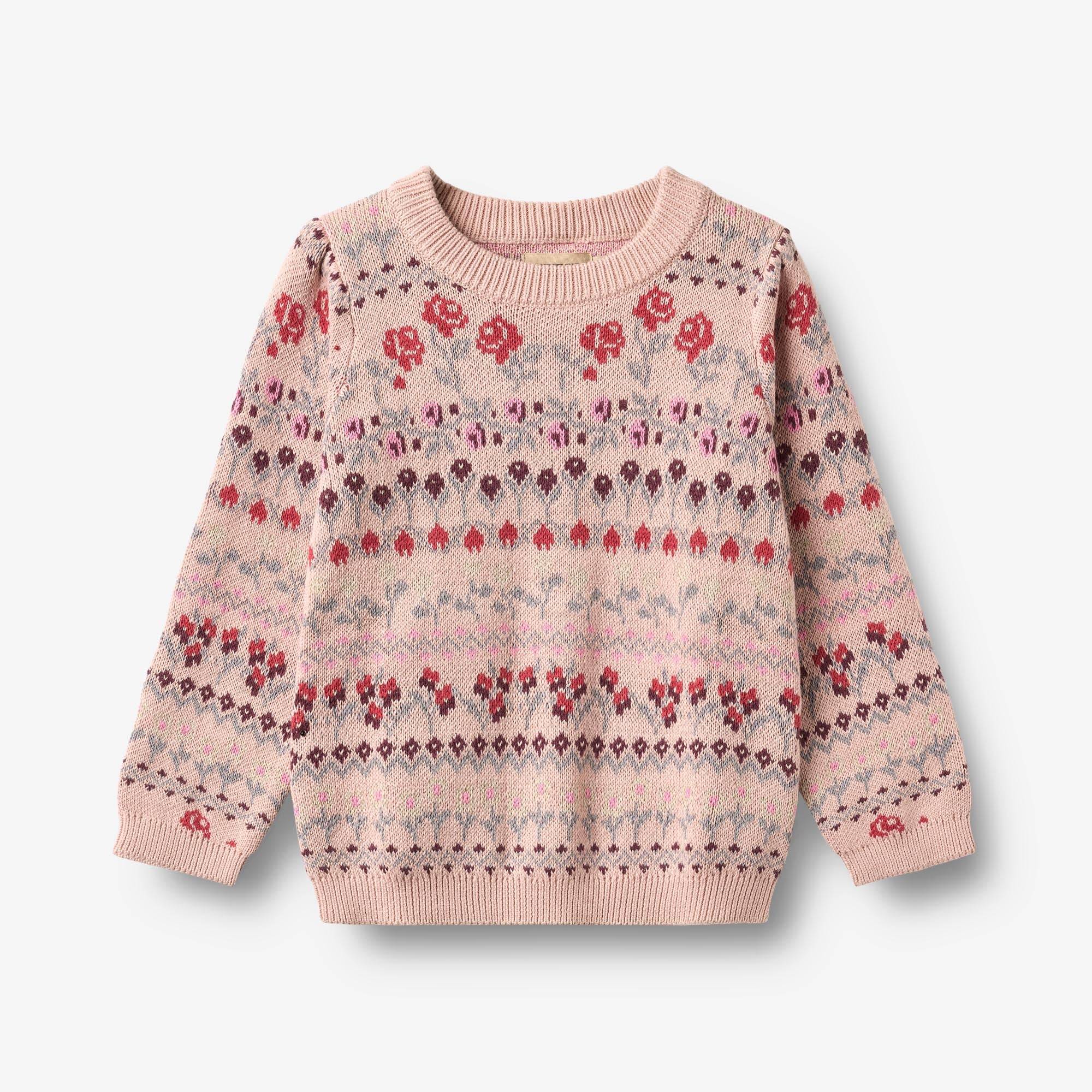 WHEAT® - Jacquard Pullover Mikmak - dim rose - Str 128.
