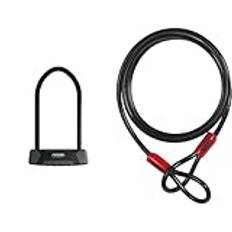 Abus GRANIT XPlus 540 U-Lock 160HB230 antifurto, 230 mm + USH540 & Abus 37107 Stöldskyddskabel i stœl för motorcykel, svart, 140 cm