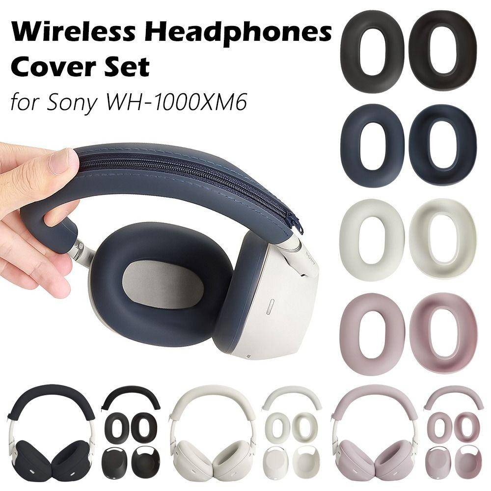 Repfri Trådlös Hörlurskåpa Mjuk Hörlurskudde för Sony WH-1000XM6 Bluetooth-hörlurar