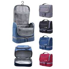 1pc Travel Toiletry Wash Bag, Portable Zipper Makeup Bag, Travel Waterproof Storage Bag Travel Essentials For Vacation Summer Holiday Back To School S - Multicolor - Grey,Black,Wine Red,Dark Blue