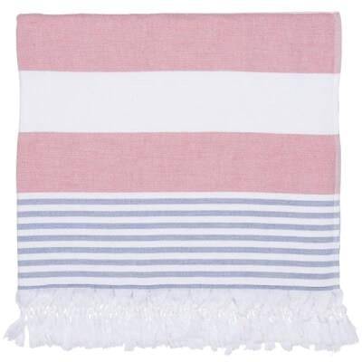 Sea Ranch Beach Towel - Rød/Hvid - 180*93 cm