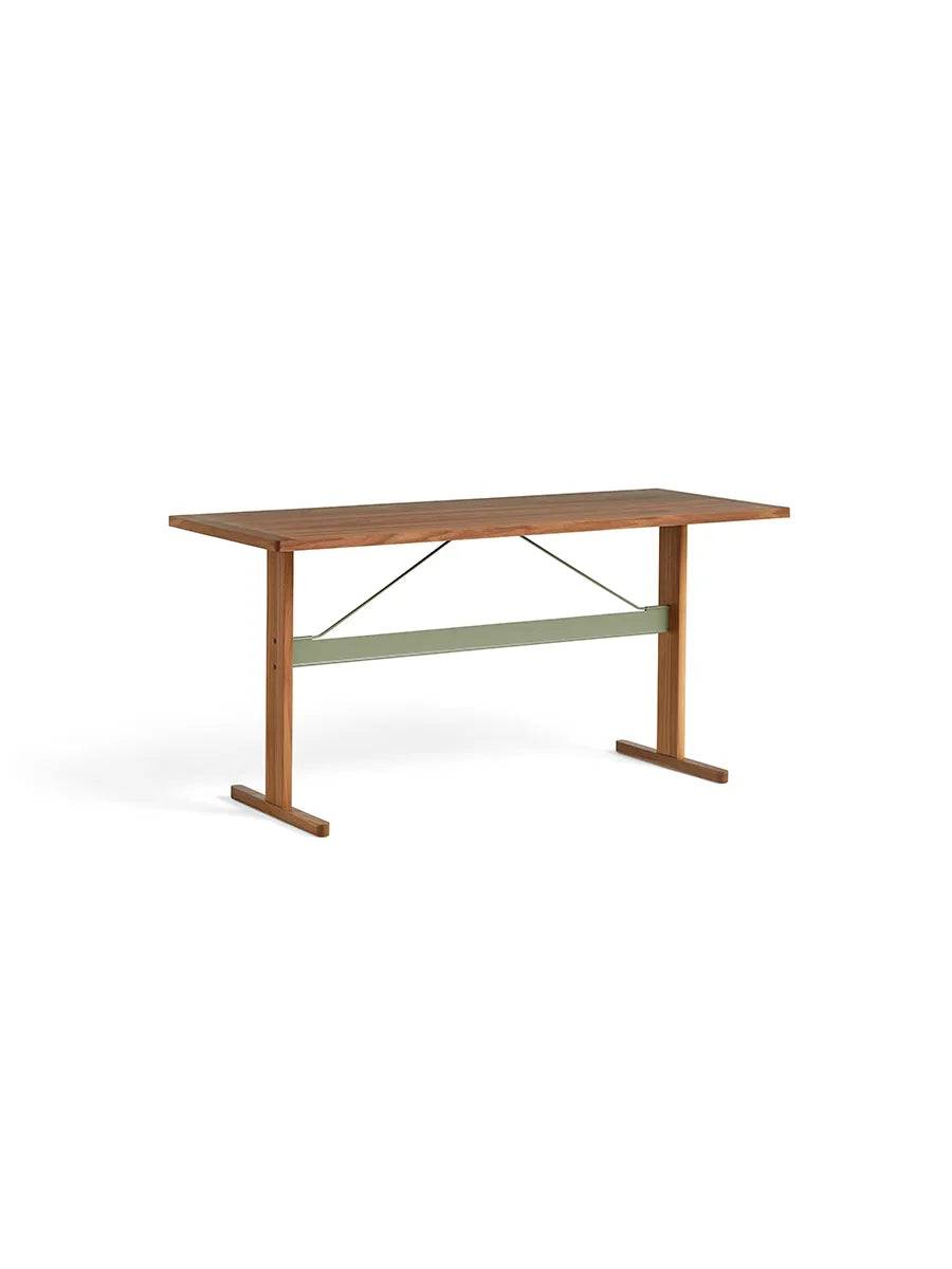 Passerelle High Table, L200 cm fra Hay Water-based lacquered oak / Thyme green / Water-based lacquered oak - Jacobsen Plus