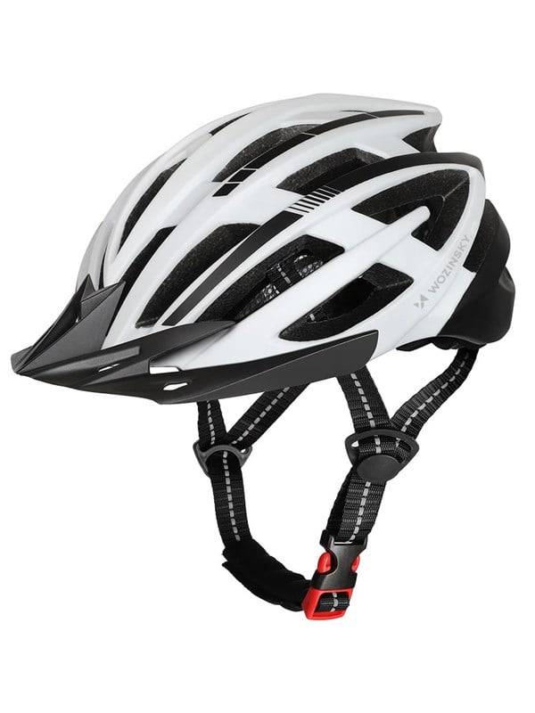 Wozinsky MTB Bike Helmet with Detachable Visor and USB Rear Light 57-62 cm - Black & White