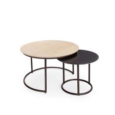 Santos Satsbord | 2 Bord - Svart, Vitpigmenterad