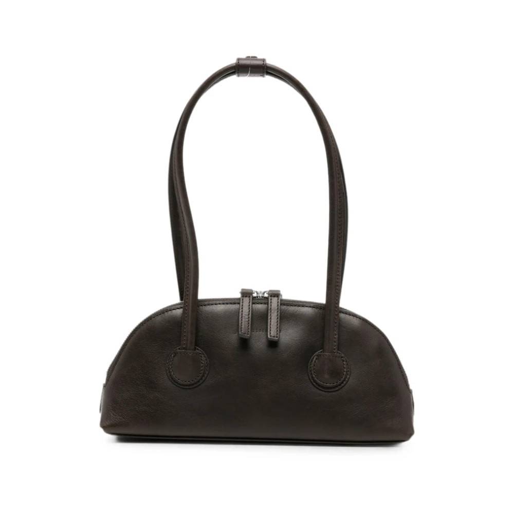 Marge Sherwood Skuldertaske med buede håndtag - Tasker - Dame - Brun - ONE SIZE - Uld