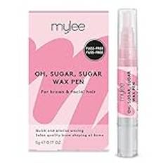 Mylee Oh, Sugar, Sugar Wax Pen + 20x Waxing Strips-Professional No-Weat Sugar Formula Waxing, Precision Wax Wand, Perfekt för att ta bort oönskat hår på kropp, ansikte och bikinilinje