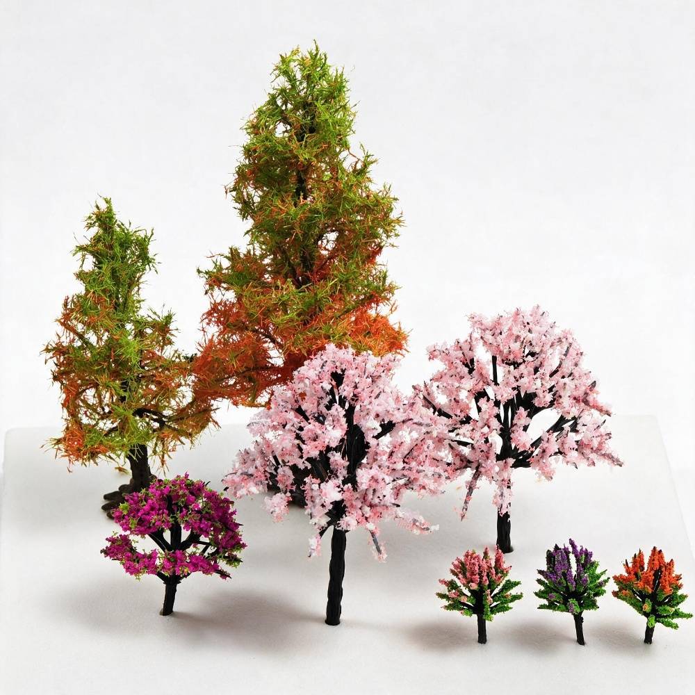 Model Train Railroad Layout Trees HO OO Scale Miniature Scenery Trees for Diorama Sand Table Micro Landscape