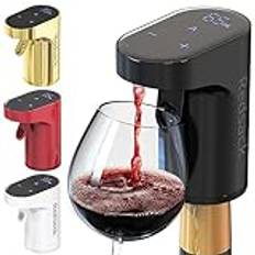 Redsack Elektrisk vinpump, vindispenser, whiskyhällare, vinluftare, pumpar upp en justerbar mängd sprit/vin, fin present till män, kvinnor, familj eller vänner (svart)