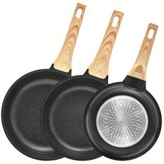 TEMU Induction Frying Pan For All , Non Stick Frying Pan Set Induction 20+24+28 Cm, -free Frying Pans, Easy To Clean, Heat-resistant Handle, Granite