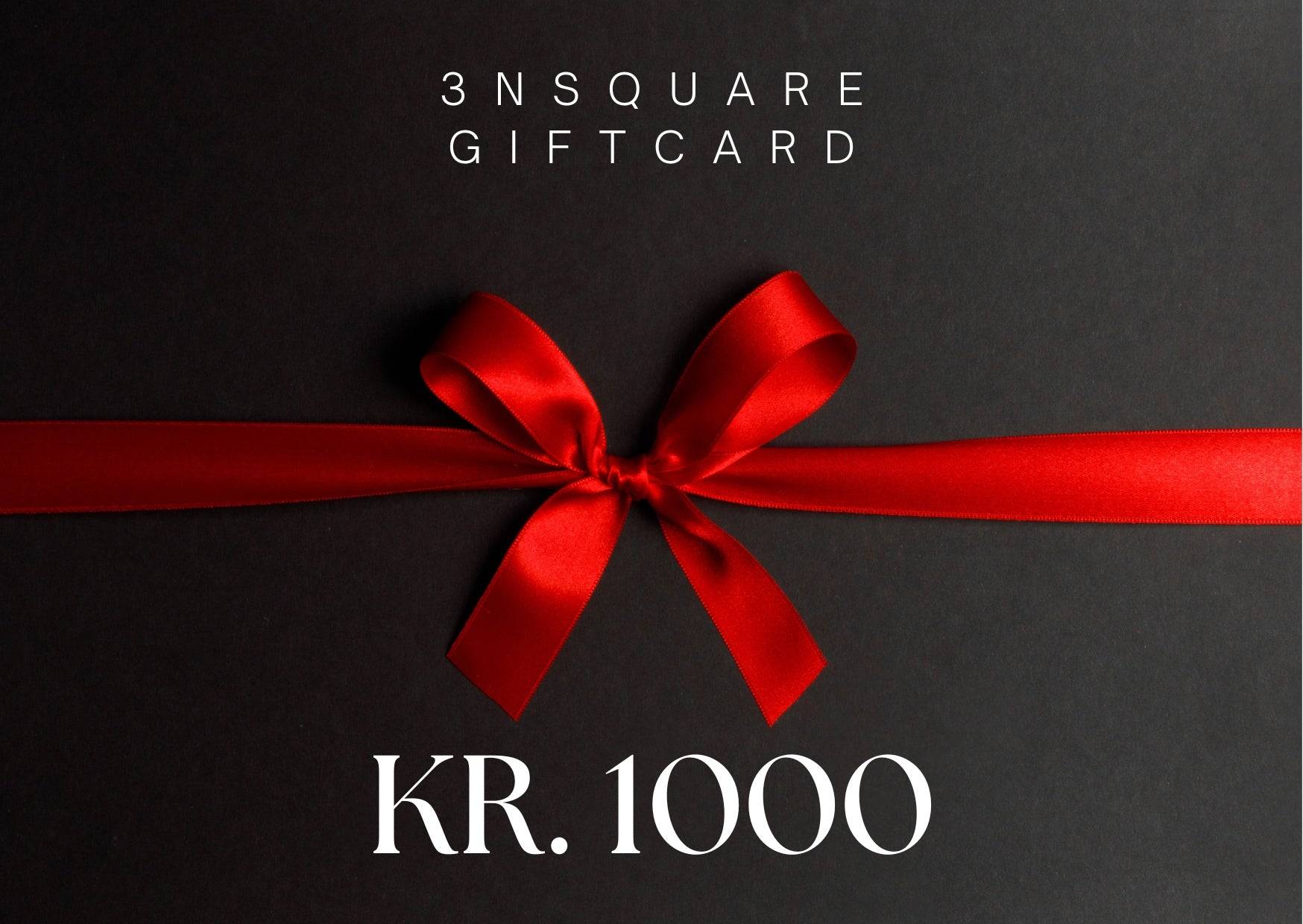 3N Square Gift Cards - kr 1,000.00