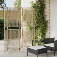 Rumsavdelare 5 paneler beige konstrottning