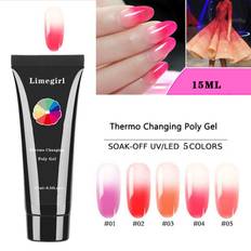 15g Termisk temperatur färg Poly Gel Varnish Builder gel Nail Art Gel Nagellack Lack Färg Ändrar UV Lak nagelprimer