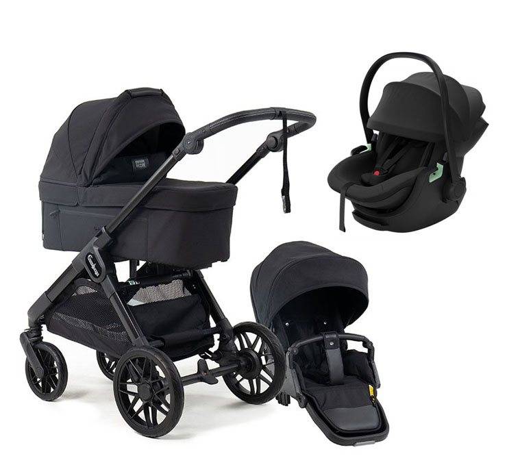 Emmaljunga Sento Max duovagn Flat+ 2027 + Thule Maple babyskydd