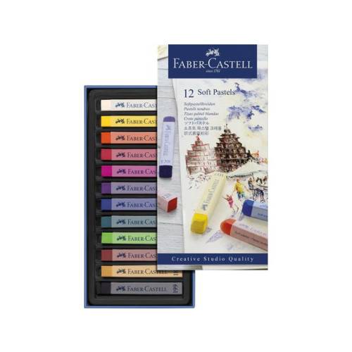 Torrastellkrita Faber Castell mjuk 12