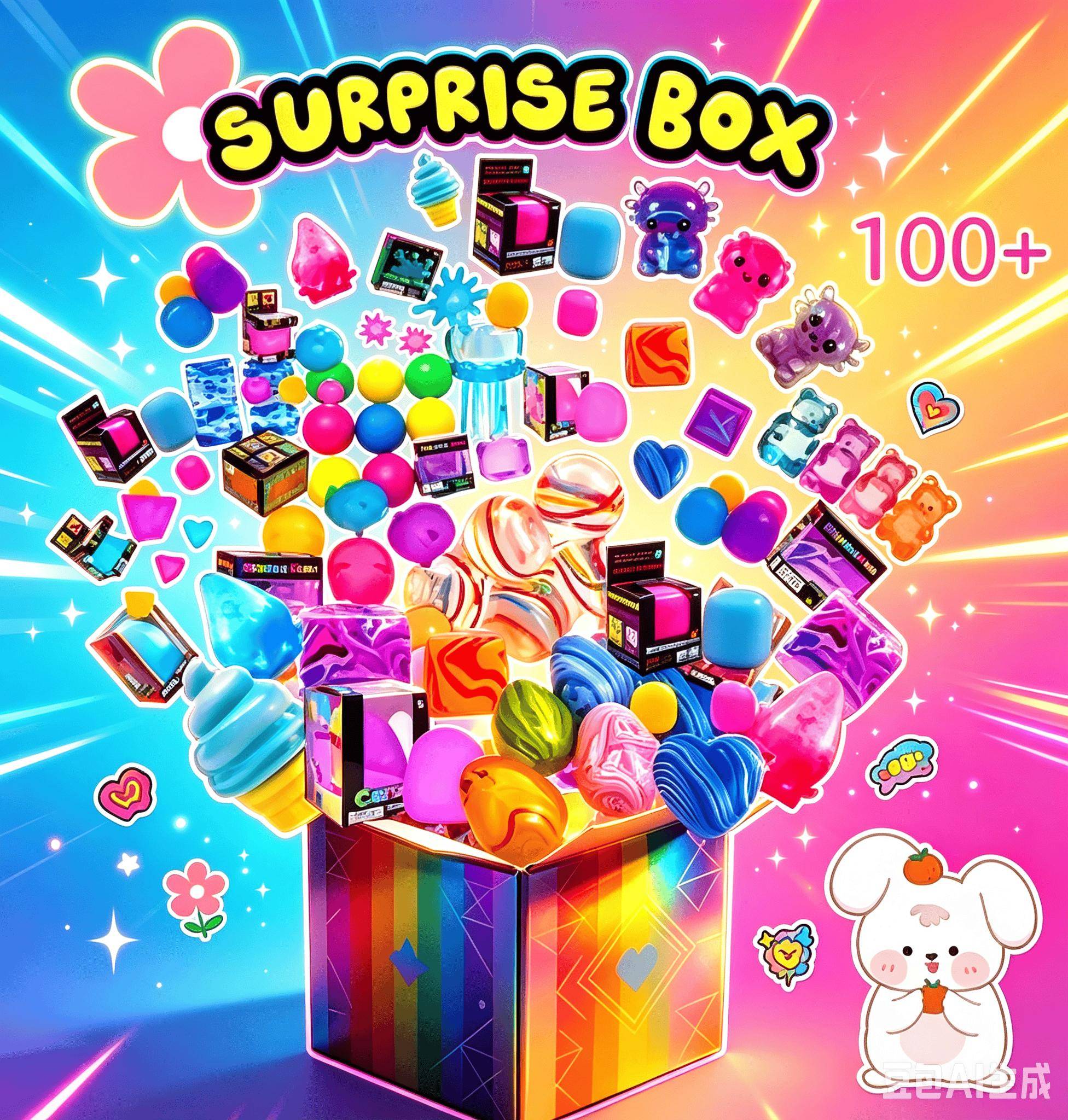 Surprise Box Squishy Mystery Blind Box Over 100 Styles Colorful Jelly Squeeze Toys Cute Cartoon Figure Sensory Fidget Gift