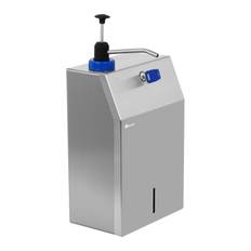 Sæbedispenser - til 5 l-dunke - rustfrit stål - inkl. 5 l sæbe
