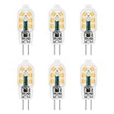 Inbyggd spotlight G4 LED 12 V 2 W neutral vit 4000 K, G4 10 W 20 W halogenlampa ersättning, AC/DC 12 V LED G4 stiftsockellampa neutral vit för köksfläkt lampa, inte dimbar, set om 6