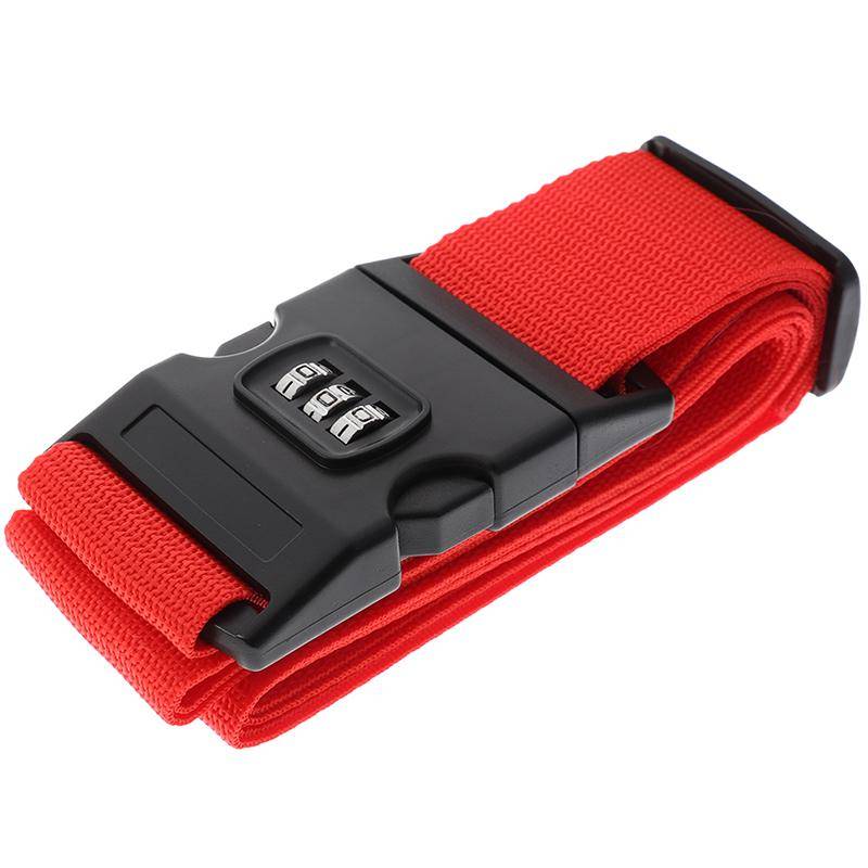1Pc Travel Luggage Suitcase Secure Lock Durable Nylon Packing Strap Belt Lacing Combination Lock röd