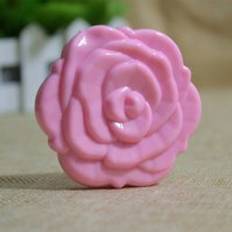 Mini vintage retro ros blomma form 3d stereo dubbelsidig kosmetisk smink kompakt spegel 4 färger välj - Rosa