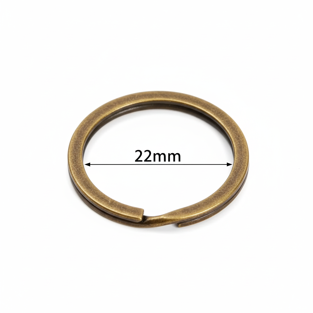 Nøglering flad 22mm lux Gammel messing 3 stk/pk