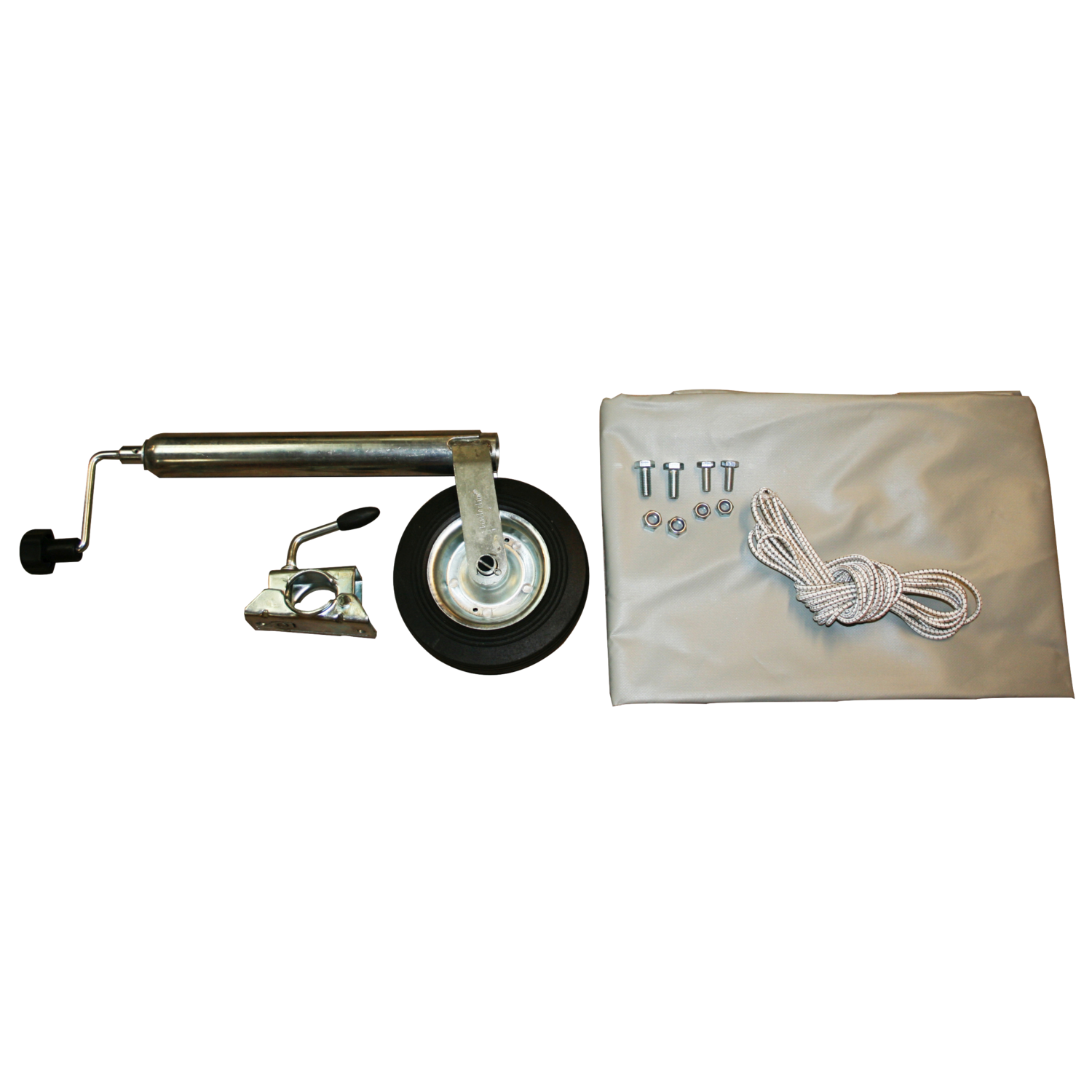 Variant flad presenning 260x150 cm og næsehjul u. bremser til boogie trailer