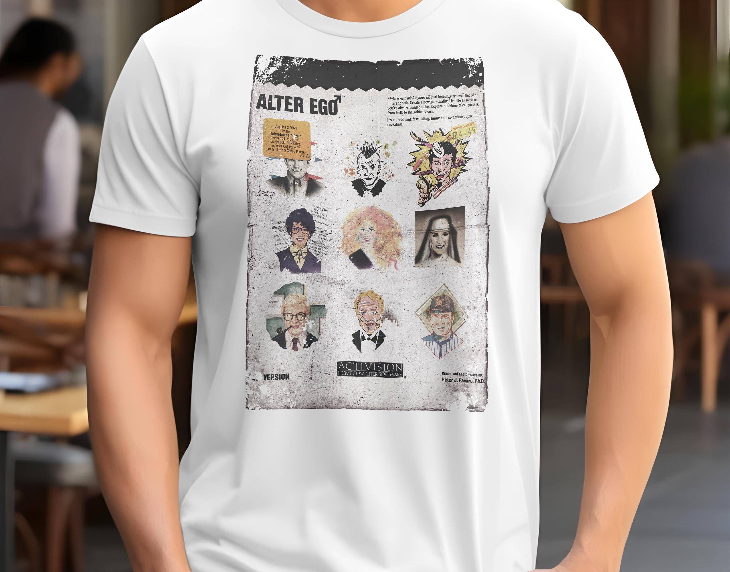 Alter Ego - Vintage T-Shirt 8 Farben Unisex Größen S-5XL 100 % Baumwolle Cover Art Commodore 64 Spiel 8 Bit