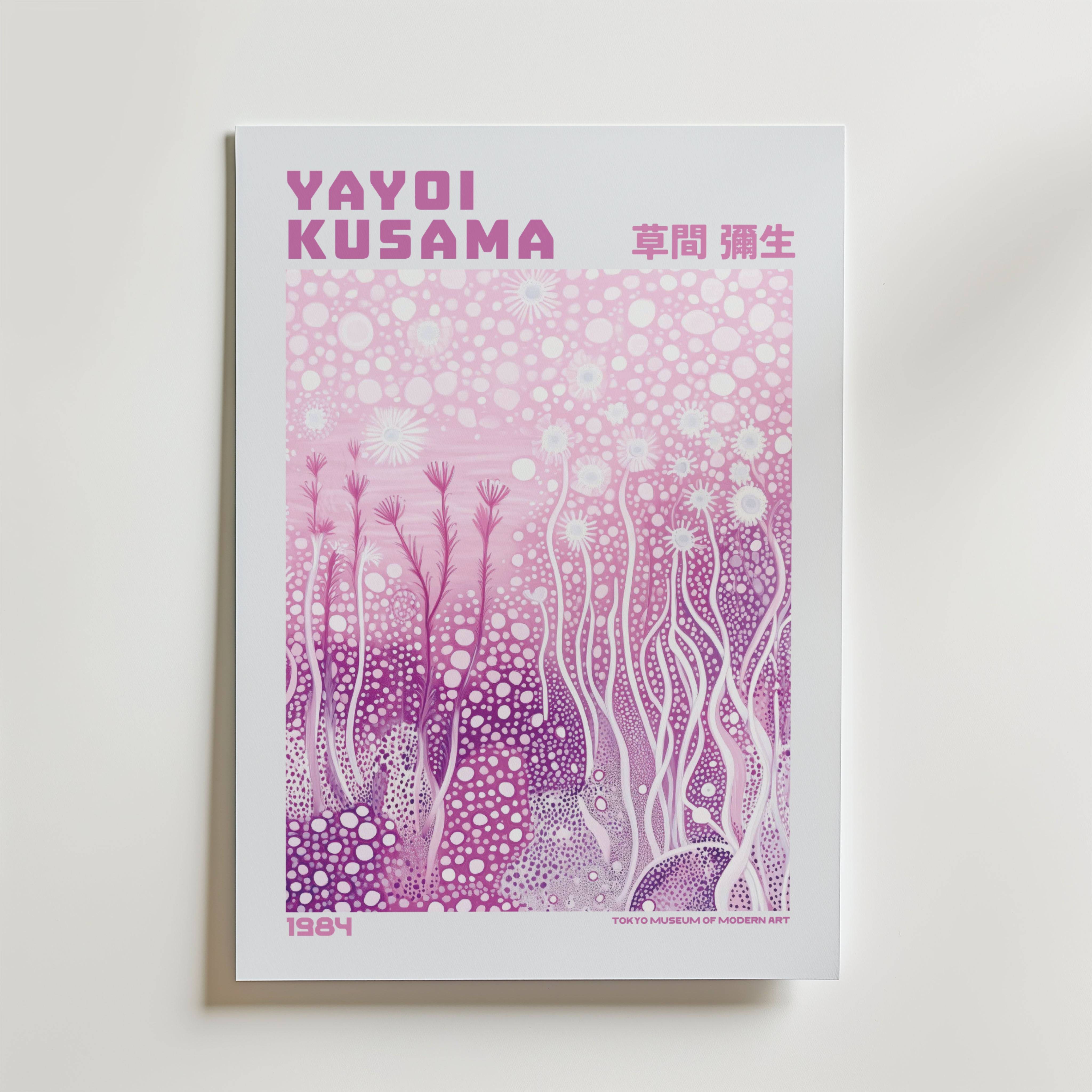 Yayoi Kusama Pink Bloom Depth Poster - Premium Canvas 50x70 cm