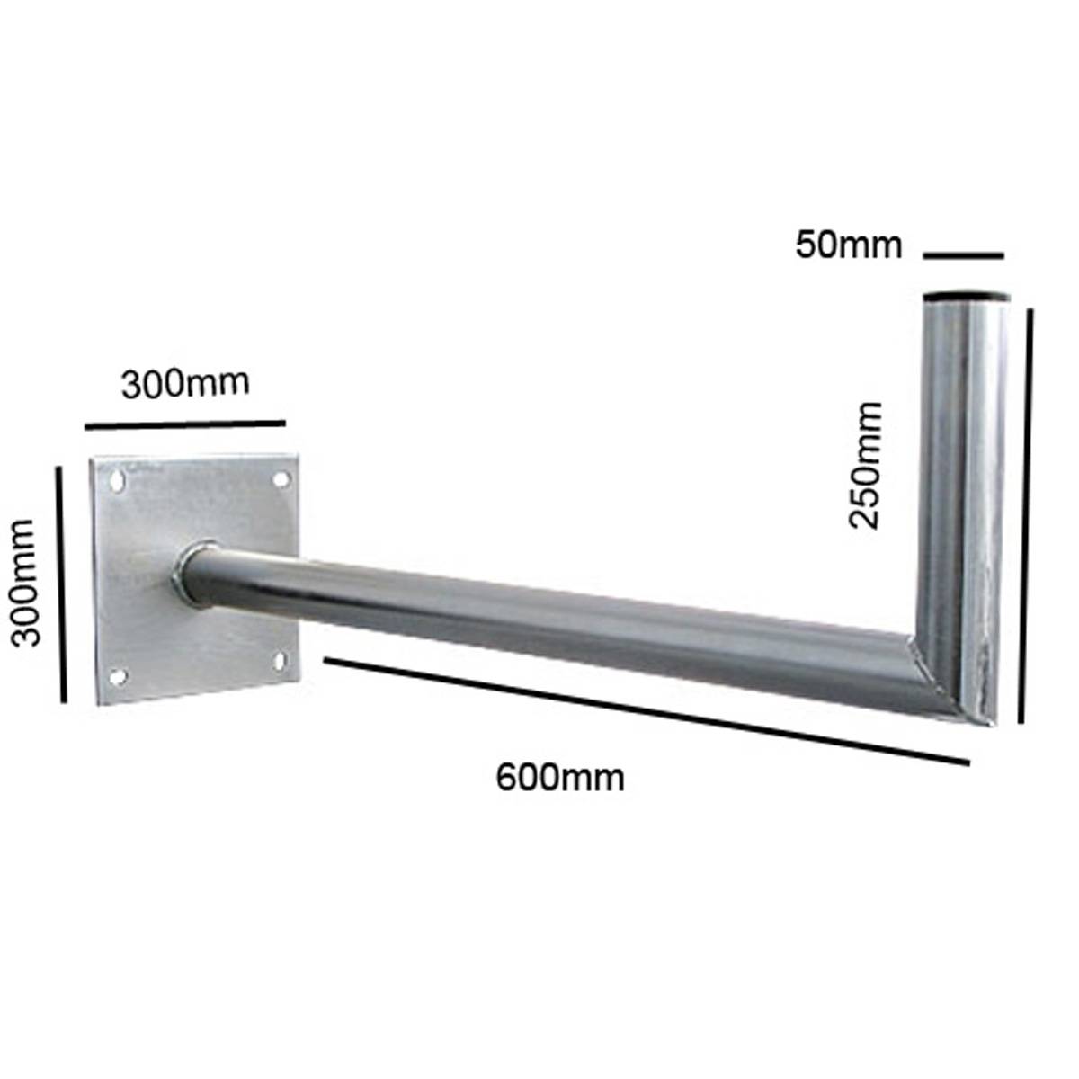 Kraftigt Väggfäste för Parabol & Antenn – Välj 15 cm, 25 cm, 30 cm, 40 cm, 50 cm eller 60 cm (Välj variant: 60 cm avstånd från väggen)