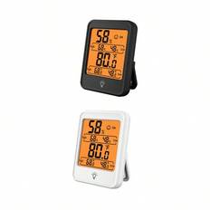 Högprecisionstemperaturmätare inomhus, digital elektronisk termometer Hygrometer med bakgrundsbelysning, exakt temperatur- och fuktighetsmätare - Multifärgad (Vit,svart)