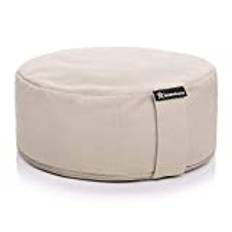 BODYMATE Rund Yogakudde 31 cm i diameter, 13 cm hög med Fyllning av Boveteskal – Maskintvättbart Överdrag av 100% Extra Tjock Bomull – Meditationskudde – Sittdyna