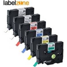6- pack blandade 6 färger tze-tejp kompatibel brother tze 231 tze -231 tze 231 tze 131 tze 431 tze 531 tze 631 tze 731 för p-touch-skrivare