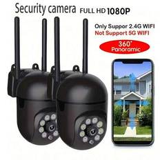 1/2 st 1080P HD Smart hemövervakningskamera, 2.4G WiFi-övervakningskamera - Väggmonterad, Nattseende, Appkontroll, Tvåvägsljud, AI-rörelsevarning, USB - Svart (Svart kamera 2-pack,Svart kamera 1 st)