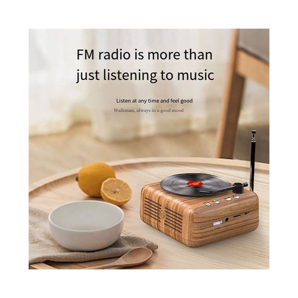 Manovo Portable Speaker Music Bass Speaker Outdoor Wireless Amplifier Subwoofer Speaker Radio Wood Grain