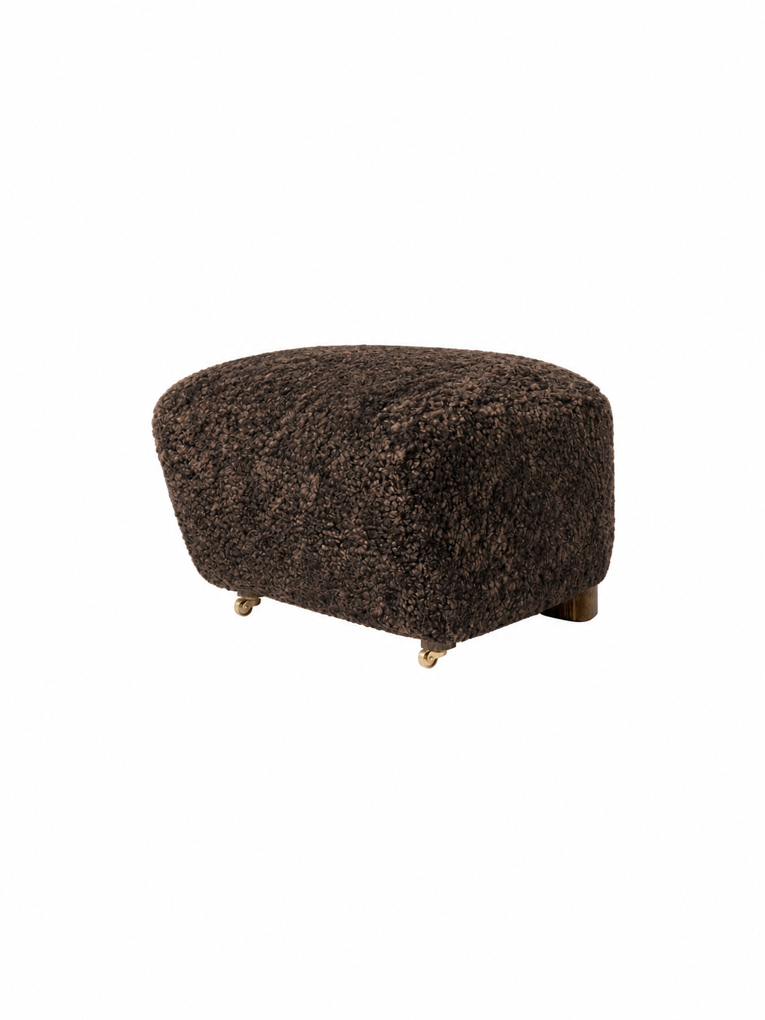Den Trætte Mand fodskammel, Sheepskin fra Audo Copenhagen Dark Stained Oak - Sheepskin Espresso - Jacobsen Plus