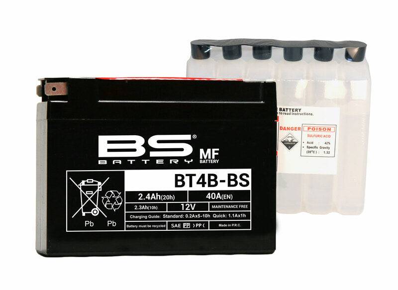 BS Battery Underhållsfritt Batteri med Syrapack - BT4B-BS