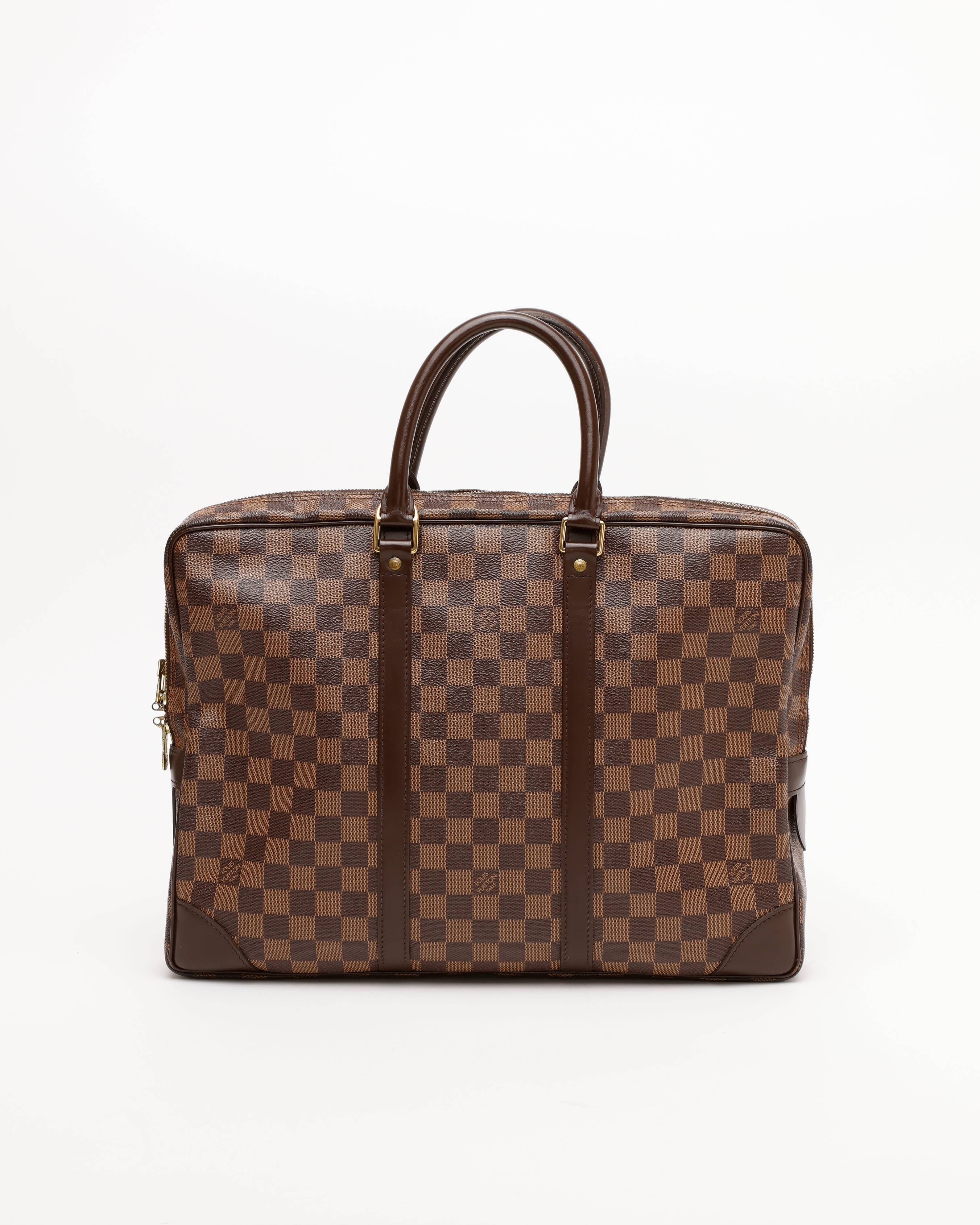 Louis Vuitton Damier Ebene Porte Documents Voyages Bag - Brown (34x40x5 cm)