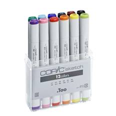 COPIC sketch marker sæt med 12 stk. incl. plastdisplay